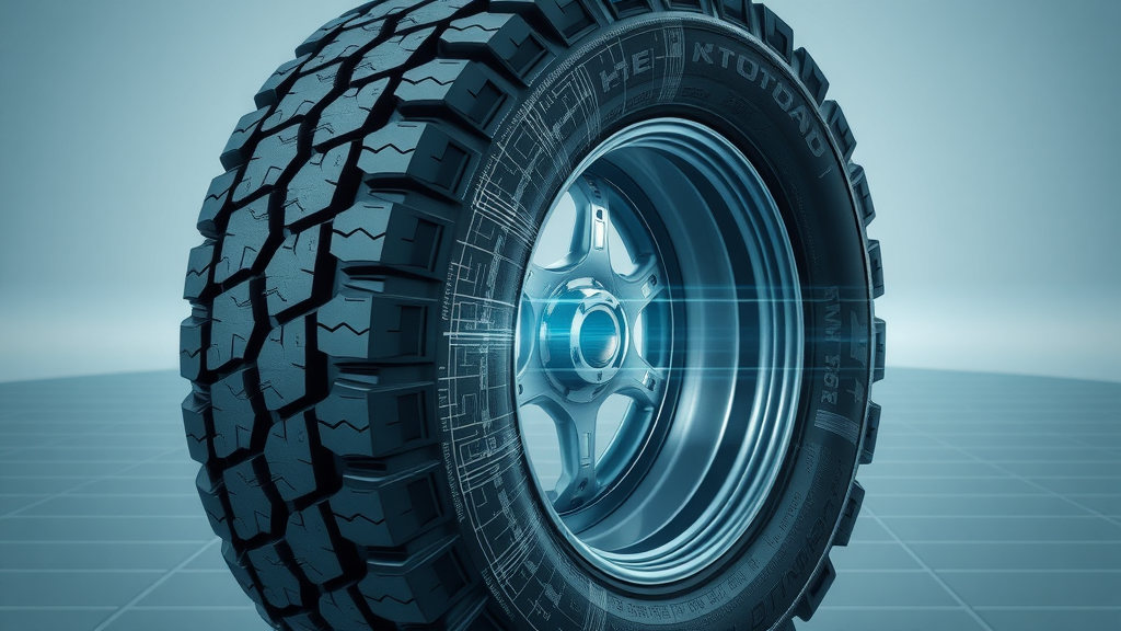 innovative off road tire advancements cross-section showing advanced layers and materials, technical view