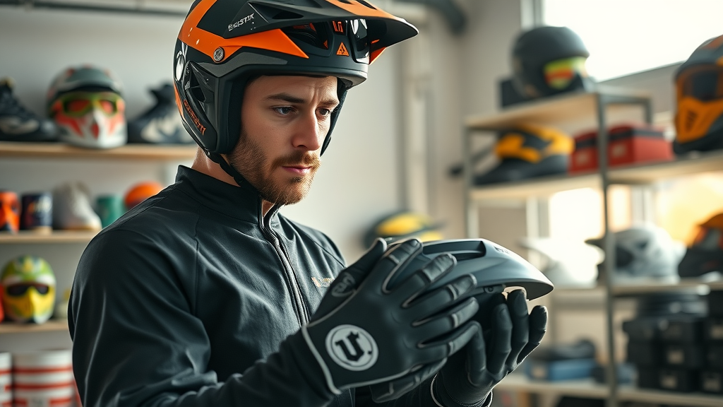 off-road safety equipment helmet gloves safety gear inspection