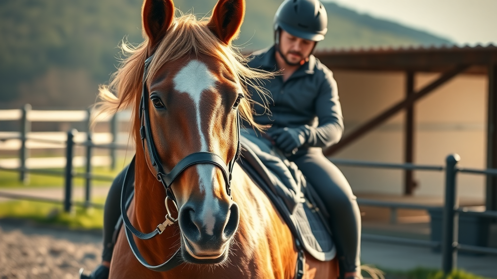 equestrian safety horse and rider in safety gear