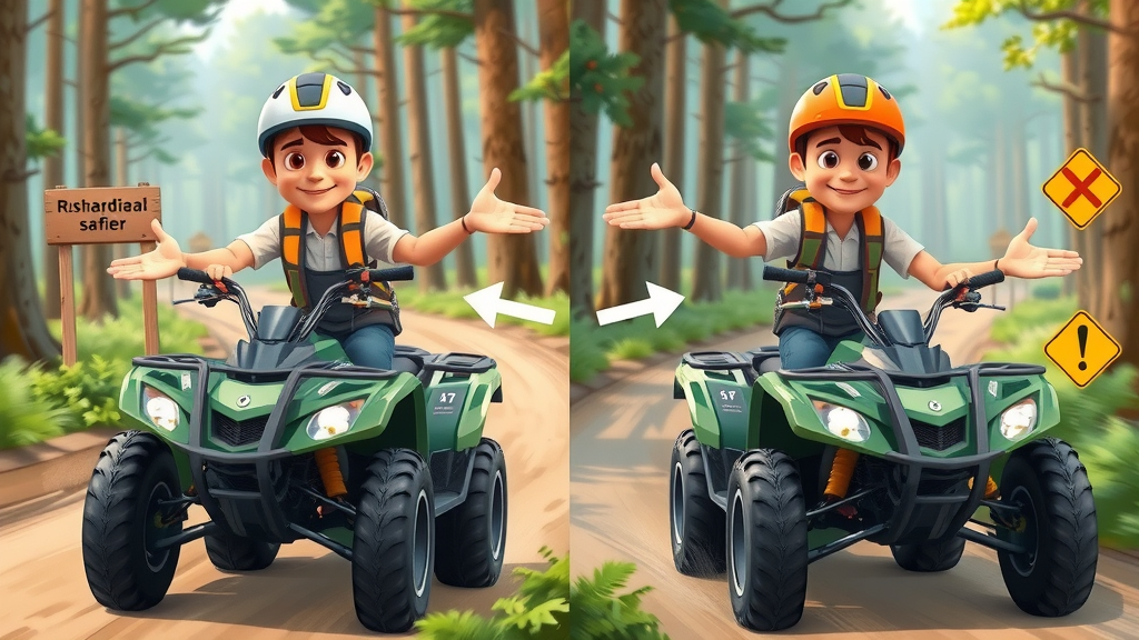 Comparison of safe ATV riding and common mistakes, atv safety vs. risky behavior