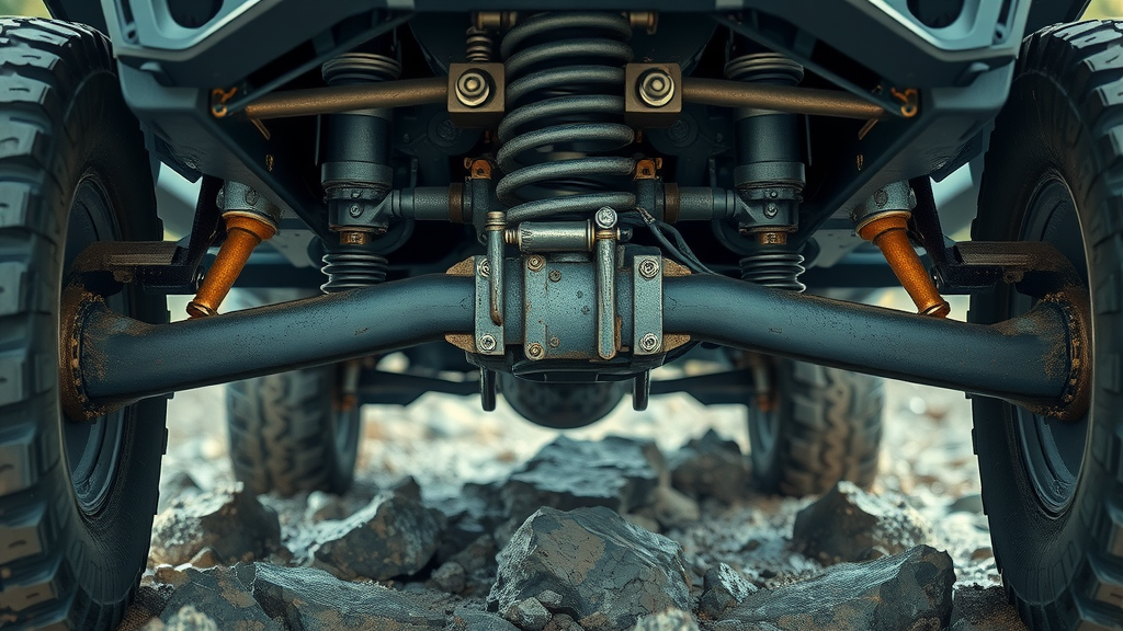 road innovations: Modern 4x4 suspension system in action, traversing rough terrain