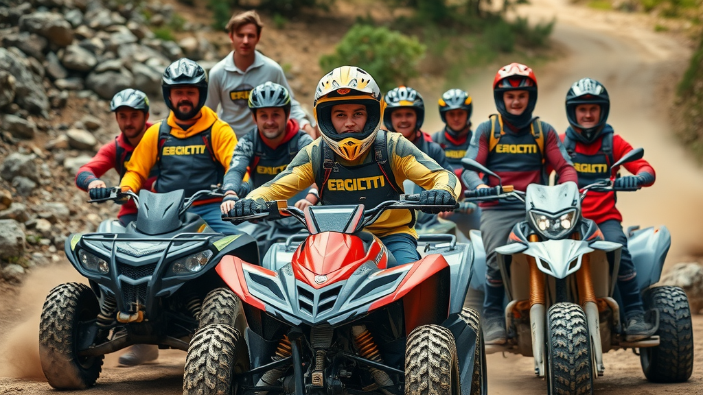 off-road safety equipment group riders helmet body armor dirt bike atv